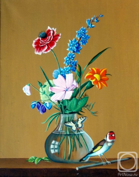Сочинение по картине Ф.П.Толстого "Букет цветов, бабочка и птичка"